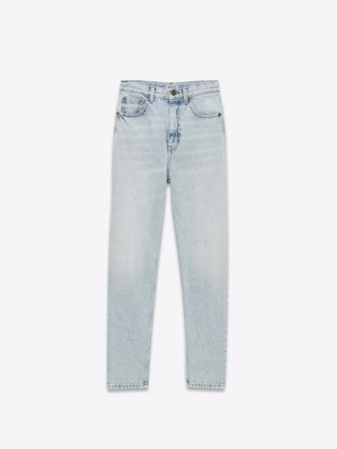 80's cropped jeans in light caribbean blue denim