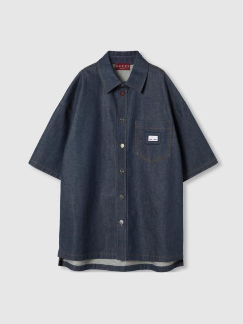 GUCCI Denim shirt with Web label