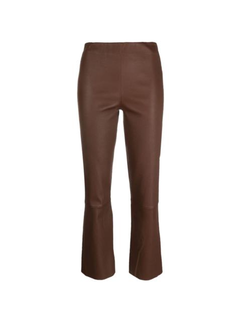 slim-cut leather trousers