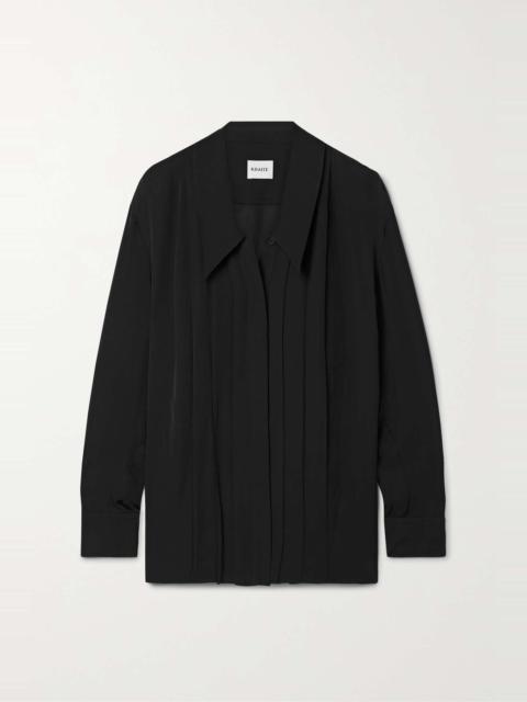KHAITE Dorian pleated silk-crepe shirt