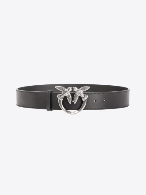 PINKO LOVE BIRDS HIGH LEATHER BELT 4CM