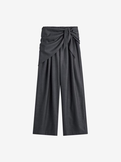The Frankie Shop Rovigo Scarf Wrap Pants - Grey Stripe