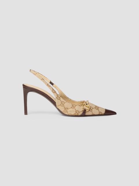GUCCI Women's Donna 80MM GG Canvas Slingback Pumps - Vintage Sand