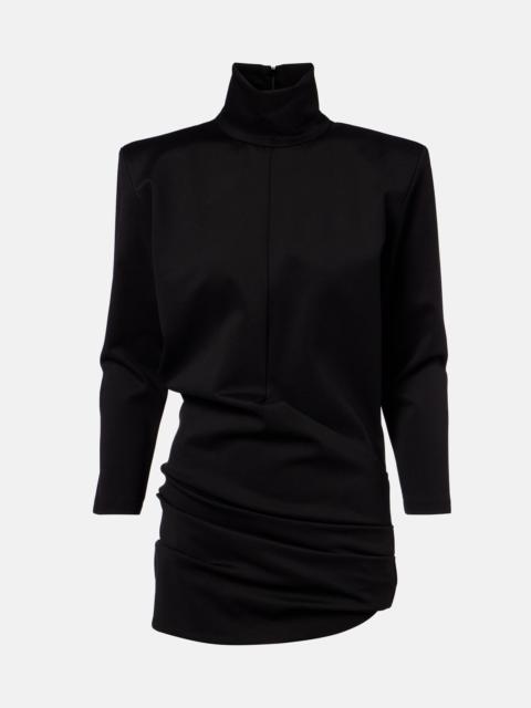 THE ATTICO Draped turtleneck jersey minidress