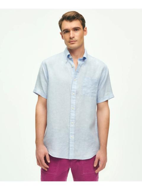 Brooks Brothers Irish Linen Short-Sleeve Sport Shirt