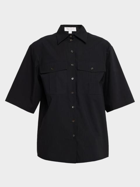 MICHAEL KORS Button-Down Cotton Safari Shirt