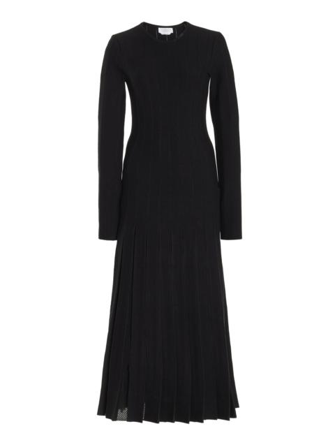 GABRIELA HEARST Walsh Pleated Dress in Black Wool