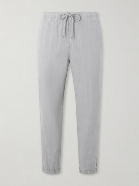 JAMES PERSE Straight-Leg Linen-Blend Canvas Drawstring Trousers