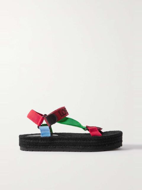 Loewe + Paula's Ibiza color-block webbing espadrille sandals