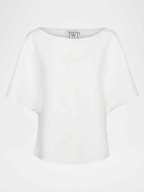 TWP Simple T in Denim Shirting