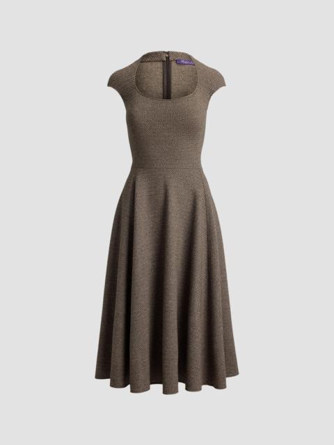 Ralph Lauren Women's Maisey Broken-Twill Jersey Day Dress - Porcini Honey Multi