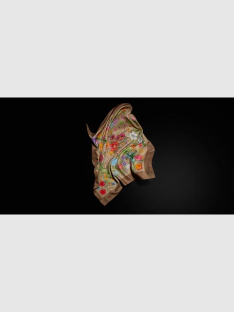 GUCCI Printed GG wool silk shawl