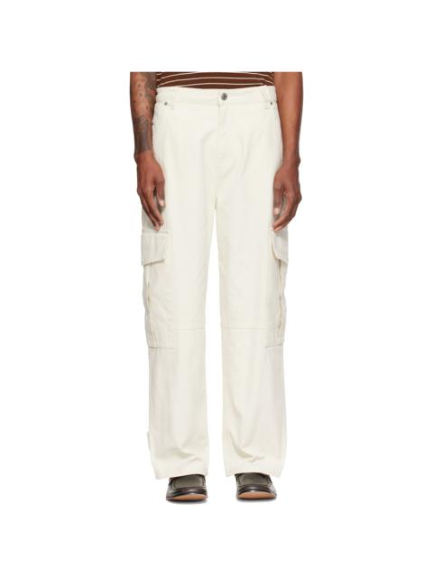 AMI Paris Off-White Baggy-Fit Cotton Cargo Pants