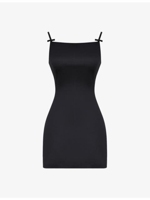 House of CB Dainty square-neck stretch-satin mini dress