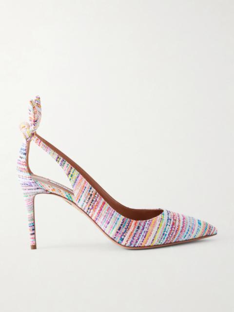 AQUAZZURA Bow-embellished Tweed Pumps