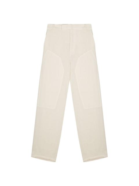 basket weave loose-fit trousers