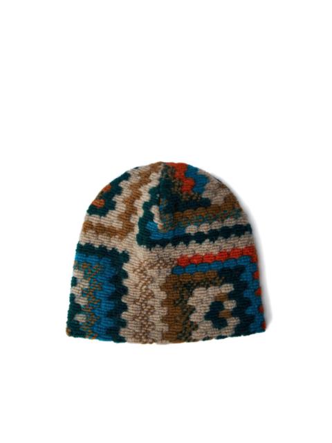 Engineered Garments crochet-knit patterned beanie