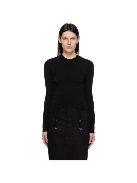 Dion Lee Black Garter Long Sleeve T-Shirt