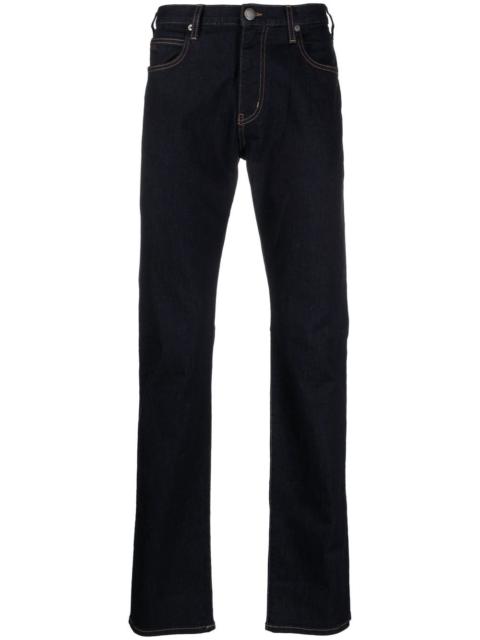 EMPORIO ARMANI logo-patch slim-cut jeans