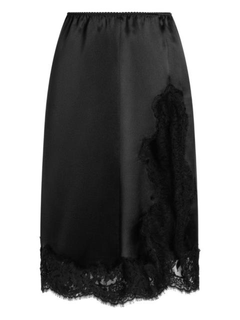 Dolce & Gabbana lace-insert satin skirt
