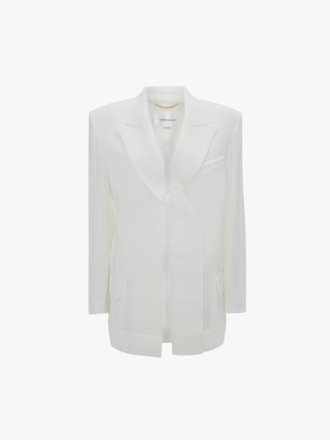 Victoria Beckham Fold Detail Tailored Jacket In White