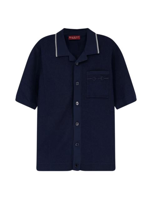 Polo shirt with clamp embroidery