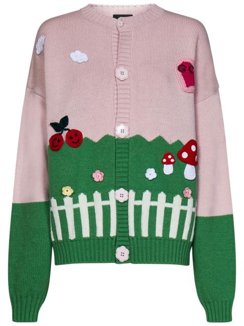 Gcds monogram jacquard sweater: Unisex Knitwear Fuchsia
