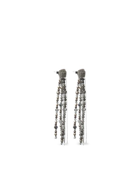 PESERICO beaded chain drop earrings
