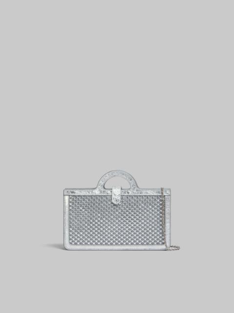 Marni SILVER RHINESTONE TROPICALIA LONG WALLET WITH CHAIN STRAP