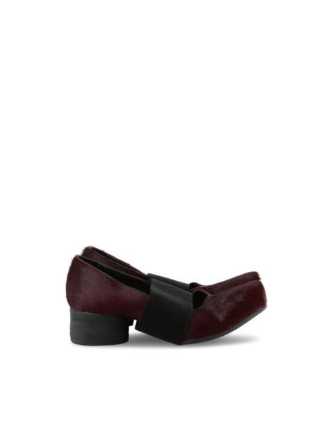 UMA WANG elasticated pony-hair pumps