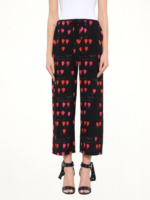 Alexander McQueen Alexander McQueen Petal Print Pants in Black/Red