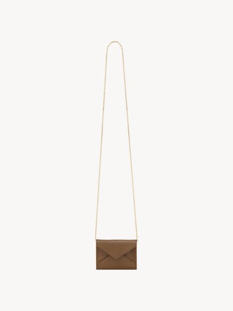 SAINT LAURENT LETTER CHAIN CARD CASE IN LIZARD