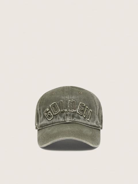 Golden Goose Dark olive-green baseball cap with dark gray “Golden” patch