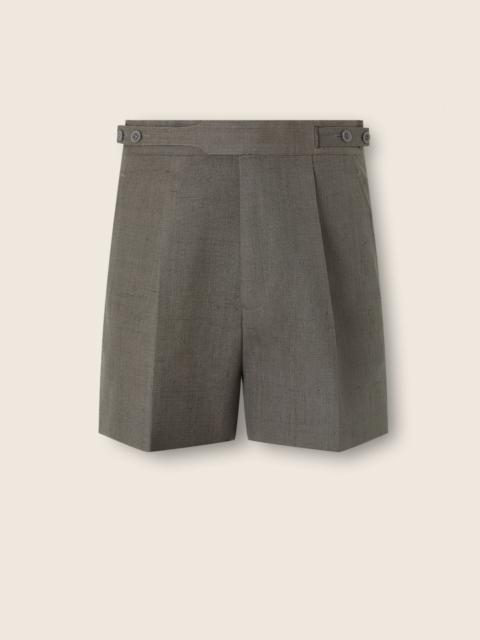 ZEGNA DARK TAUPE SILK SHORTS