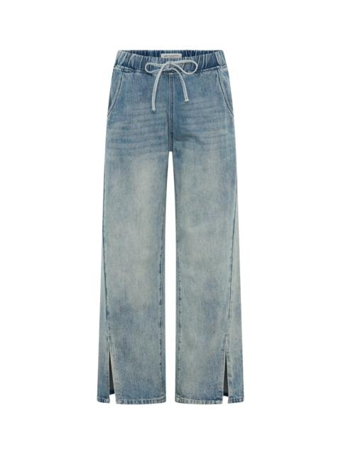 ONE TEASPOON Roadhouse Wide Leg Drawstring Denim Jeans - Salty Dog