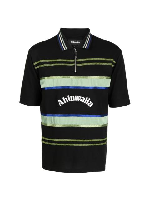 striped short-sleeve polo shirt