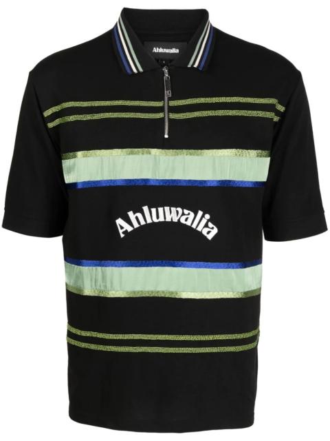 striped short-sleeve polo shirt