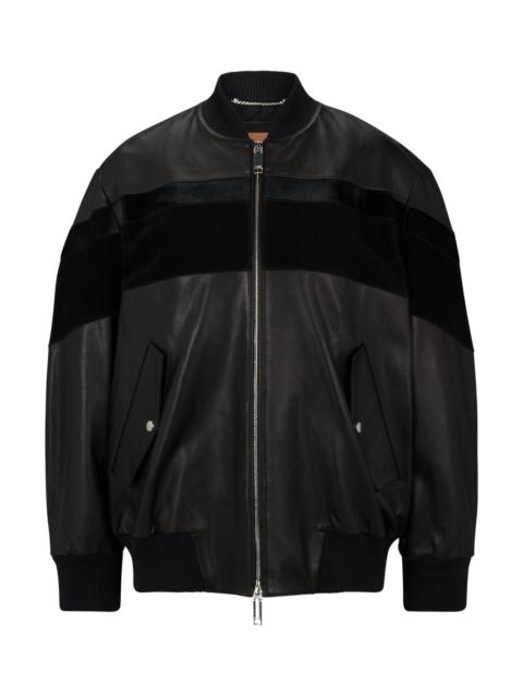 BOSS RELAXED-FIT JACKET WITH LEATHER AND SUEDE
