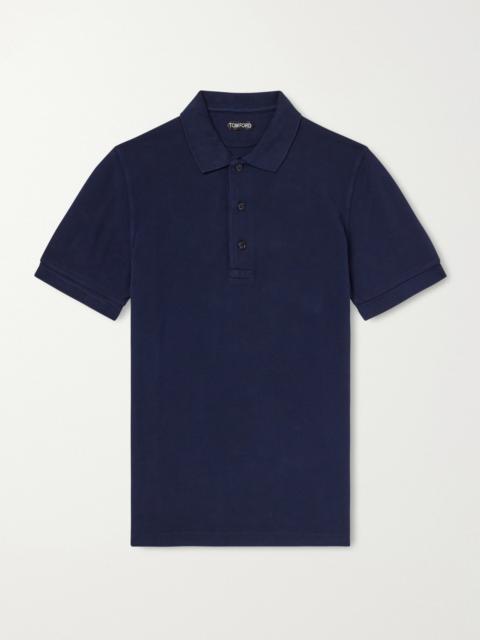 TOM FORD Slim-Fit Lyocell and Cotton-Blend Piqué Polo Shirt