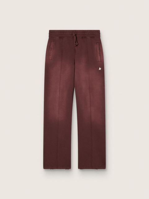 Golden Goose Unisex sweatpants in burgundy cotton fleece