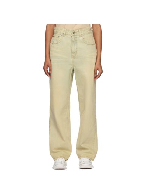 We11done Beige Wide-Leg Jeans