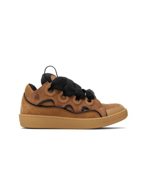 Lanvin Tan & Black Curb Leather Sneakers