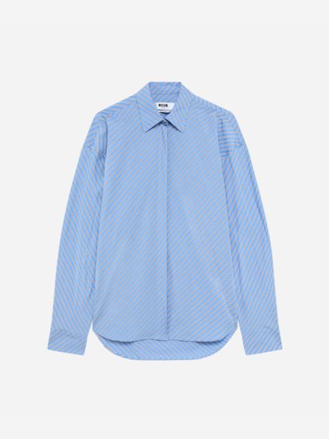 MSGM striped poplin shirt