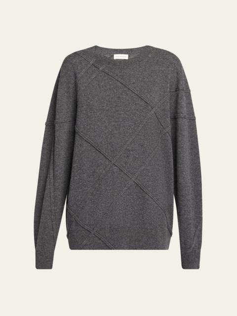 Dries Van Noten Timona Cashmere Crossed Textured Stitch Sweater