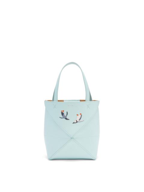 Loewe Penguin mini Puzzle Fold tote in shiny calfskin