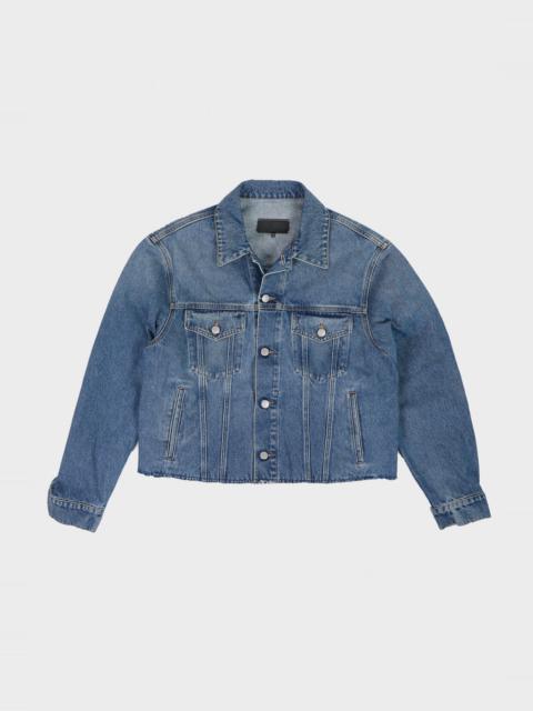 Raw Hem Denim Jacket - Washed Indigo