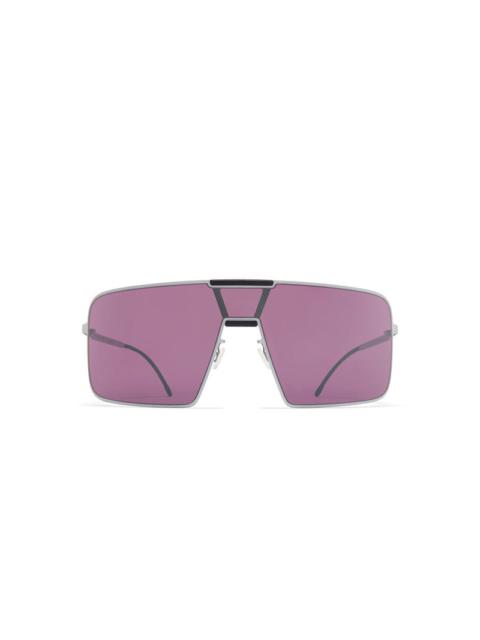 MYKITA MYKITA X RIMOWA NAVIGATOR SUNSHIELD MR004 - WHITE SILVER/PITCH BLACK MULBERRY