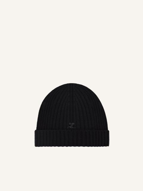 courrèges RIBBED WOOL HAT | REVERSIBLE