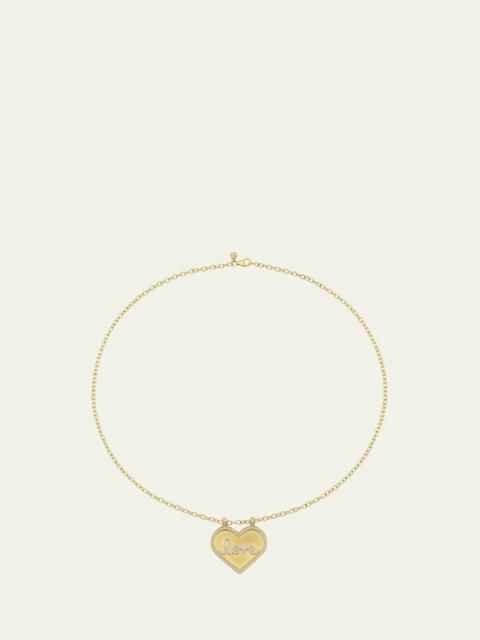 SYDNEY EVAN 14K Diamond Love Script Heart Necklace