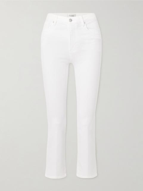 FRAME Reboot Crop stretch high-rise flared recycled jeans White